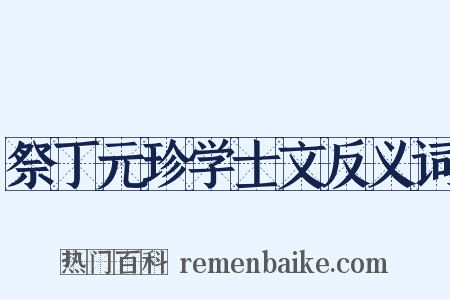 祭丁元珍学士文反义词是什么意思的图片
